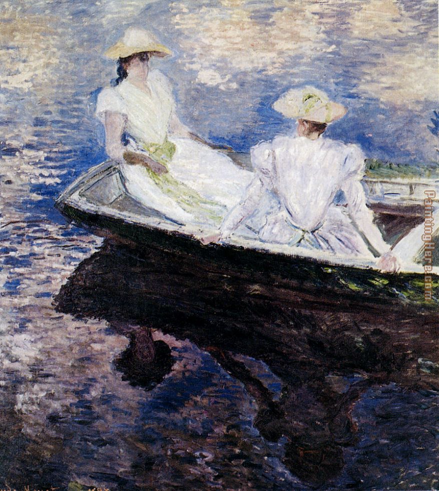 Girls In A Boat painting - Claude Monet Girls In A Boat art painting